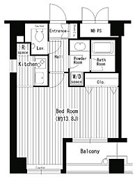 Wat's白金 1Kの間取図画像