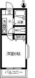 ジョイフルオークラNo.38 1Kの間取図画像