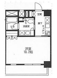 カスタリア門前仲町II 9階1Kの間取り