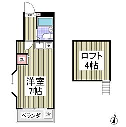 ニューパレス松戸 ワンルームの間取図画像