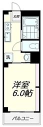 グランデ伊藤 2階1Kの間取り