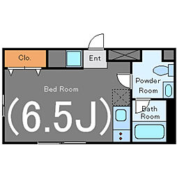 ION中目黒EAST ワンルームの間取図画像