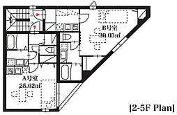 ＥＷレジデンス東新宿 5階ワンルームの間取り