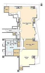 プレステージレジデンス白金長者丸 1階1SLDKの間取り