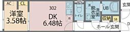さいたま市見沼区大字小深作アパート 1DKの間取図画像