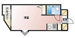 プラティーク荻窪 3階ワンルームの間取り