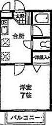 ラ・フルール武蔵野 1階1Kの間取り