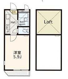 フォルビート西生田 1Kの間取図画像