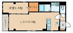 BellaLuceNagami 1LDKの間取図画像