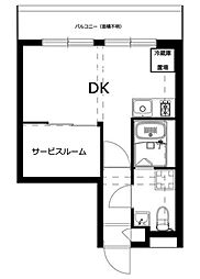 レジダンスイン・三軒茶屋 ワンルームの間取図画像