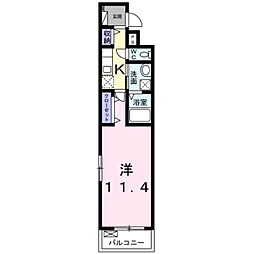 フランメゾンII 1階1Kの間取り