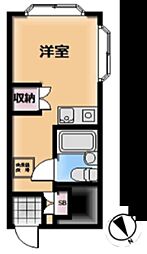 グリーンハイム駒井 ワンルームの間取図画像