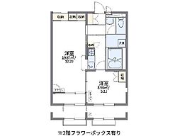 レオパレスサンシャイン狭山台 1LDKの間取図画像