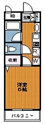 ピュアウィンド 1Kの間取図画像