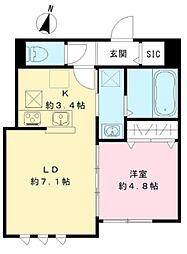 スレイベル井の頭 1LDKの間取図画像