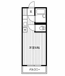 セントラルコーポクロッカス 1Kの間取図画像