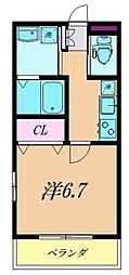 レガリア 1Kの間取図画像
