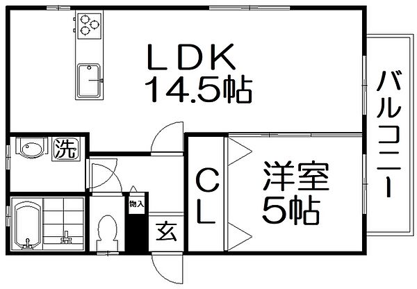 コニシハイツ ｜大阪府枚方市田口４丁目(賃貸アパート1LDK・1階・46.17㎡)の写真 その2