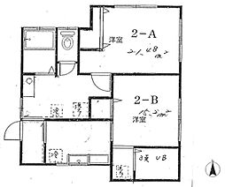 堀内ハウス 1Kの間取図画像