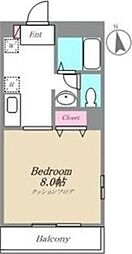 ドルフ国立 1階1Kの間取り