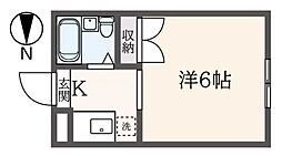 ハイムアペル（旧棟） 2階1Kの間取り