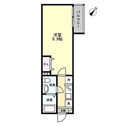 MA・MAISON AKISHIMA 1Kの間取図画像