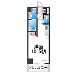 ルミノーサ堺 6階ワンルームの間取り