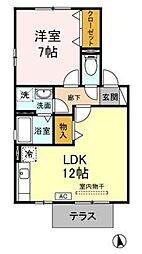 グレースヒル 1LDKの間取図画像