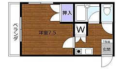 ゼルコーバ 1階1DKの間取り