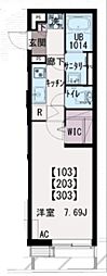 IXO 文蔵 1Kの間取図画像