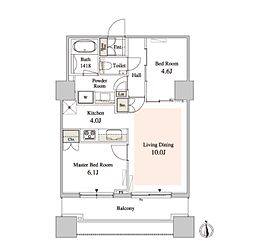 タワーコート北品川 2LDKの間取図画像