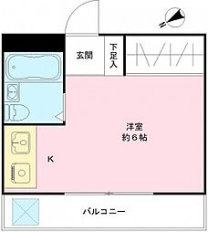 クリーンライト マンション 3階ワンルームの間取り