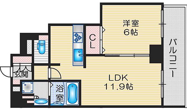 ＴＯＰＡＺ江坂 ｜大阪府吹田市垂水町３丁目(賃貸マンション1LDK・8階・41.89㎡)の写真 その2