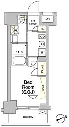 テラス大崎 306 3階1Kの間取り
