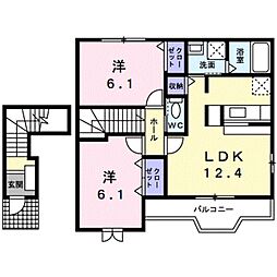 レジデンス・丸栖 2LDKの間取図画像