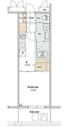 カスタリア人形町III 5階1Kの間取り