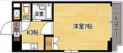 ITマンションサンスカイ北天神 1Kの間取図画像