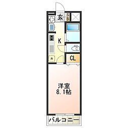 サンモール 1Kの間取図画像