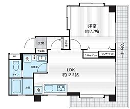 落合エイコーマンション 2階1LDKの間取り
