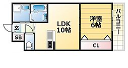 ヴィラ・ブリリオ神戸北野 1LDKの間取図画像