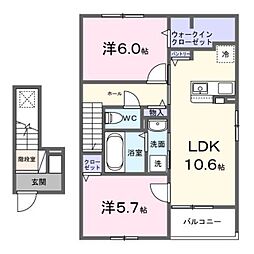 フジ ビスタ 2LDKの間取図画像