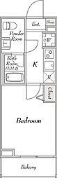 ミリア・レジデンス大崎 7階1Kの間取り