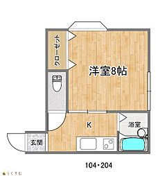 ファーストハイツ大島 1Kの間取図画像