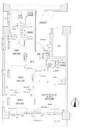 ミオカステーロ南多摩 6階3LDKの間取り