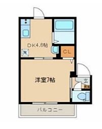 クレスト三軒茶屋 1DKの間取図画像