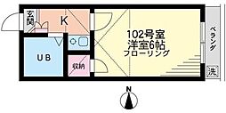 レオパレス港南中央 1Kの間取図画像