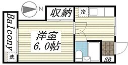 ジュネパレスコスギ 1階1DKの間取り