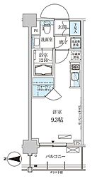 パークアクシス菊川ステーションゲート ワンルームの間取図画像