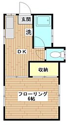 田中マンション 1DKの間取図画像