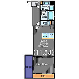 GALAHILLS武蔵小山 1LDKの間取図画像